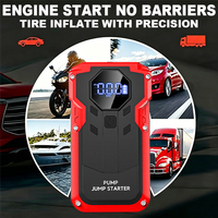 Nouveau modèle BR : Démarreur de batterie de voiture portable 12V 4-en-1 avec batterie externe et compresseur d'air, outil d'urgence, garantie 1 an
