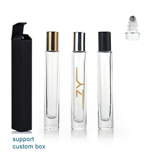 10ml 15ml Round Roll On Glass Bottle Empty Massage Oil Bottle Perfume Roll On Bottle With Stainless Steel Ball And Aluminum Cap