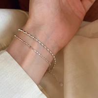 Bracelet minimaliste en argent sterling 925 à maillons ovales, chaîne réglable, bijoux fins