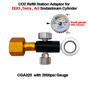 Station de remplissage et de recharge de CO2 pour machine à eau gazeuse, adaptateur en acier inoxydable noir et or, connexion rapide pour cylindre SodaStream DUO - Product Image 4