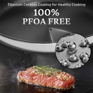 Juego de Utensilios de Cocina Modernos <span class=keywords><strong>y</strong></span> Ecológicos con Revestimiento Cerámico de Titanio Antiadherente, con Tapa de Vidrio Resistente al Calor para Estufas de Gas - Product Image 3