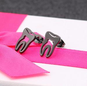 Mini-Zähne Edelstahl Allergiebeständigkeit niedlich modisch los Großhandel Schmuck Ohrringe für Kinder - Product Image 4