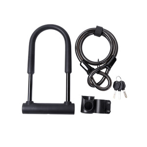 <span class=keywords><strong>Antivol</strong></span> à chaîne en acier trempé, forme D plus longue, modèle LU2, commande par bouton-poussoir, portable, pour vélo électrique - Product Image 1