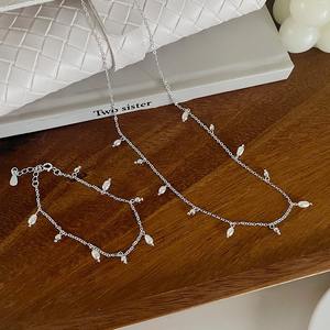 ชุดเครื่องประดับผู้หญิงระดับไฮเอนด์ เงินแท้ S925 พร้อมไข่มุกธรรมชาติ สร้อยคอ แหวน กำไลข้อมือ ดีไซน์เฉพาะ ใหม่ล่าสุด - Product Image 2