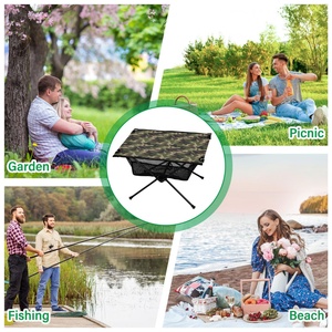 Nouvelle arrivée : table pliante portable en Oxford imprimée camouflage personnalisée pour barbecue, pêche, camping, pique-nique en plein air, sac de pique-nique extérieur - Product Image 6