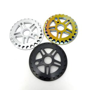 Plateau de chaîne de vélo double couche avec protection 25T 28T en alliage d'aluminium CNC, protège-<span class=keywords><strong>pignon</strong></span> BMX, noir, argent, coloré, pièces de vélo - Product Image 3