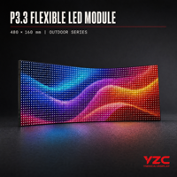 Écran LED flexible créatif P3.3 pour extérieur, module souple 480x160mm, écran incurvé, haute luminosité 4500cd, protection IP54