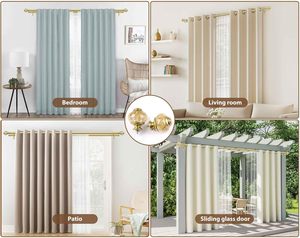 Tringles à rideaux Double Triple Options Télescopiques Heavy Duty pour les grandes fenêtres dans le salon Bureau Embouts décoratifs inclus - Product Image 4