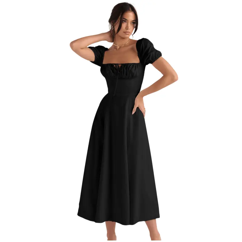 C ملابس ملهى ليلي فستان فرنسي فتحة جانبية طويلة فستان مثير فساتين أنيقة للسيدات للحفلات