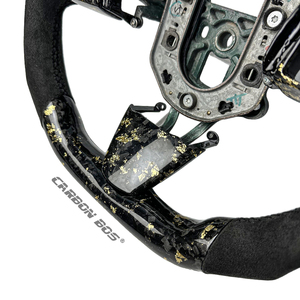 Volante de Fibra de Carbono Forjado en Oro para <span class=keywords><strong>Cadillac</strong></span> <span class=keywords><strong>CTS</strong></span> <span class=keywords><strong>CTS</strong></span>-V, Compatible con <span class=keywords><strong>Cadillac</strong></span> ATS <span class=keywords><strong>CTS</strong></span> XTS CT4 CT5 XT4 XT5 XT6 2012 2014 2016 2022 - Product Image 3