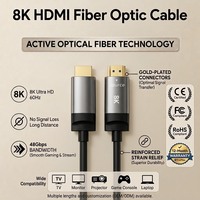 Câble HDMI 2.1 Xput 8K Ultra HD à fibre optique active 48 Gbit/s compatible avec TV, console de jeu, projecteur, moniteur, ordinateur portable