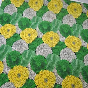 Charming High Quality Bright Color Yellow Green Soft Printed Silk Cotton Fabric for Spring Girl Dress