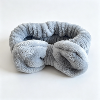 Bandeau en flanelle à nœud, doux et élastique, pour spa, avec couleur et logo personnalisables, idéal pour le lavage du visage, le maquillage, les soins de la peau et le bain – Offre Spéciale