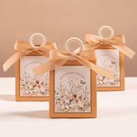 Personnalisation de nouvelles poignées d'anneaux en bois boîte cadeau boîtes cadeau en papier carton mariages anniversaires boîte cadeau élégante fermeture ruban