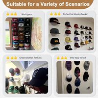 Lot de 10 crochets adhésifs pour chapeaux, pour l'affichage en magasin, organisateur mural de chapeaux, décoration intérieure, sans perçage, support pour chapeaux