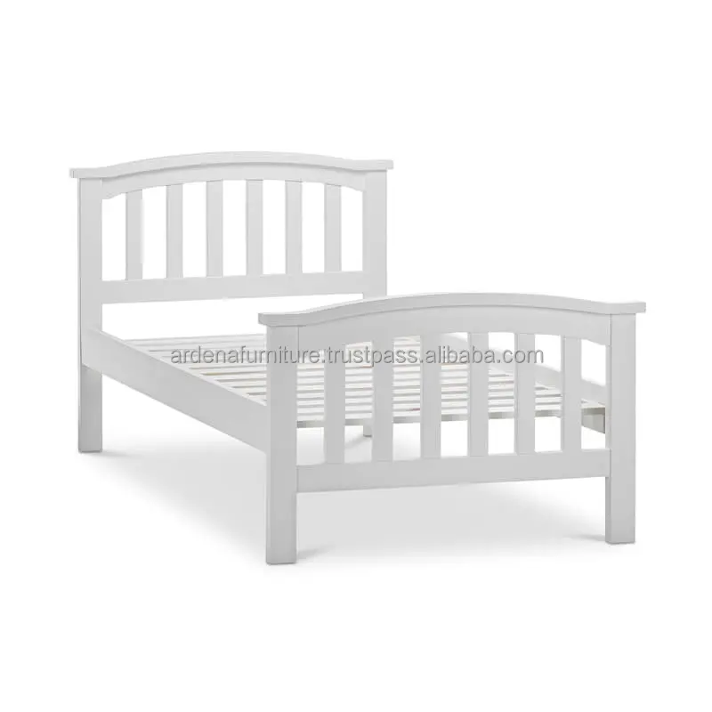 Tempat tidur Platform kayu putih kontemporer untuk Apartemen Vila Kamar Tidur Bayi sekolah dan furnitur rumah pertanian anak-anak