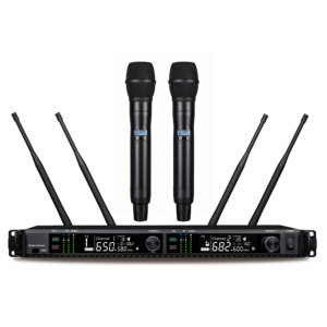 ADX400 Handheld Dual Channel <b>Wireless</b> <b>Microphone</b> with AA Battery and XLR Connector 150Meters Usage Distance - Product Image 1