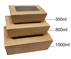 Phân hủy sinh học Takeaway container Nâu giấy kraft bồn tắm với <span class=keywords><strong>PP</strong></span> nắp cho hot thực phẩm đóng gói hộp - Product Image 5