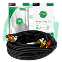 Câble RCA Audio-Vidéo Blindé en Cuivre Nu Noir de Haute Qualité 25m pour Home Cinéma - Offre Spéciale