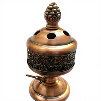 Encensoir Électrique Creux en Acier Inoxydable pour Vente en Gros, Boîte à Encens Islamique Arabe, Parfum Bois de Santal Aromatique, Musulman ZF Global
