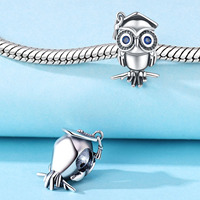 PANBUEATY Bijoux en argent plaqué en alliage de cuivre pour femmes Pendentifs à breloques à la mode avec perles de paresseux Panda Zircon Enfants