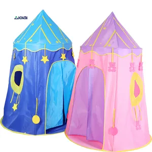 Aioiai casa para crianças, princesa, tenda, jogo, meninas, desenhos animados, estrela, lua, brinquedo interno, castelo