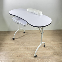 Mobilier de Salon de Manucure Portable Pliant : Ensemble Table et Chaise avec Cale-Main