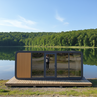 Cabane préfabriquée intelligente de luxe avec fenêtres panoramiques pour l'hébergement en tourisme écologique