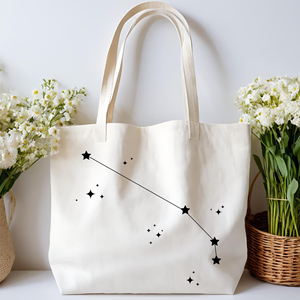 Borsa Minimalista con Costellazioni Stellari, Regalo Zodiacale, Borsa in Tela Astrologica, Borsa Estetica Celeste e <span class=keywords><strong>Cosmica</strong></span>, Borsa a Tracolla Luna, Borsa per il Trucco Zodiacale - Product Image 4