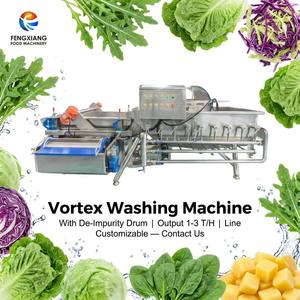 Máquina de lavado de hojas de verduras FENGXIANG Vortex 1-3T/H con tambor desimpurificador para plantas de procesamiento de frutas y verduras - Product Image 1