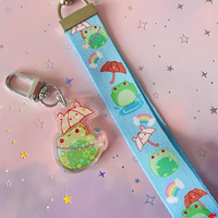 Lanière personnalisée en polyester avec logo imprimé par sublimation, porte-clés court avec clip détachable