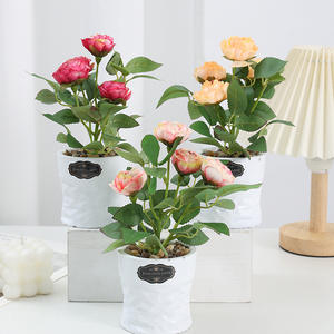 <span class=keywords><strong>Pot</strong></span> de fleurs artificielles élégant <span class=keywords><strong>en</strong></span> forme de rose pour la décoration de la maison, du bureau, du bureau à domicile, plante artificielle <span class=keywords><strong>en</strong></span> <span class=keywords><strong>pot</strong></span>, centre de table pour le salon - Product Image 3
