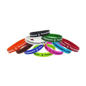 Custom Logo Printed Awareness Rubber Bracelets Embossed Silicone Wristbands <b>for</b> Promotional Events - Product Image 5