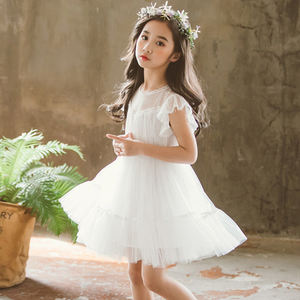 Robe de danse latine moulante en dentelle à épaules dénudées blanche pour enfants, idéale pour l'été, provenant du marché chinois, pour les États-Unis. - Product Image 6