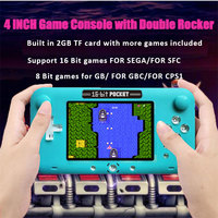 Console de jeu portable 16 bits avec 1700 jeux intégrés, écran de 4 pouces, prise en charge du téléchargement de jeux, console rétro pour enfants