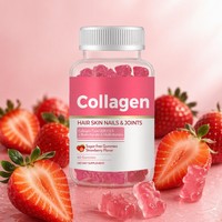 Gummies de collagène végétalien en gros (OEM/ODM) – 60 unités, saveur fraise, supplément de beauté à la biotine pour une peau éclatante et anti-âge chez l'adulte