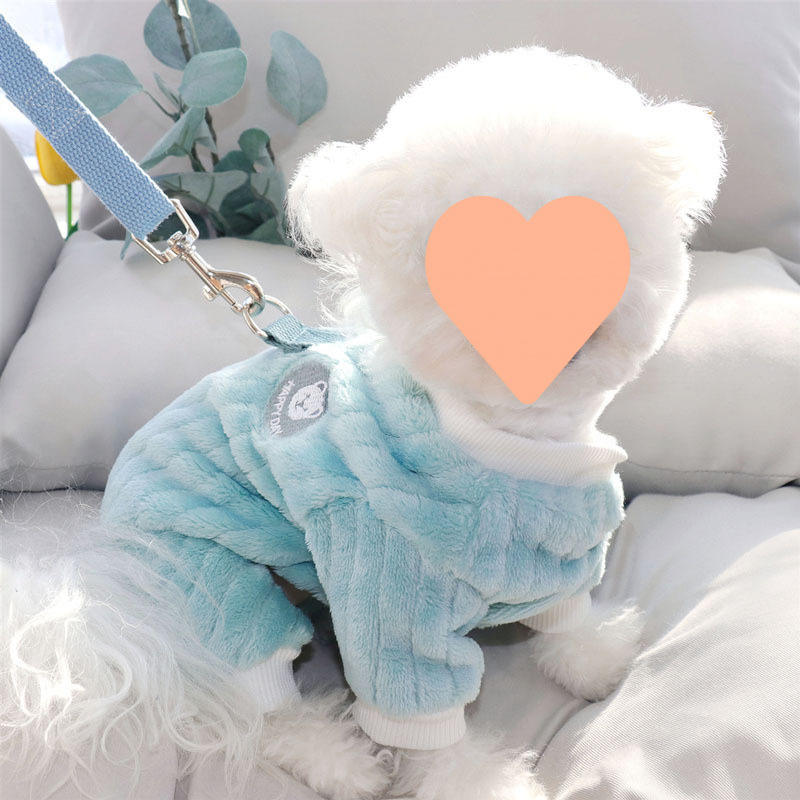 Blue bear with traction ring-excluding leash