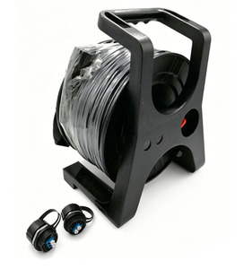 FTTH SC LC FC ST Connector Portable Retractable Tactical Winding Drum 100M 150M Fiber Optic <b>Cable</b> Reel ODVA <b>patch</b> cord - Product Image 3