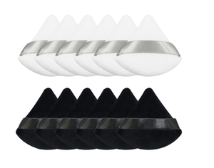 Éponge de maquillage en velours doux triangulaire pour le visage, lavable, pour application humide et sèche, en coton cosmétique, pour les doigts, HQ Mixed Proc Discount - Product Image 2