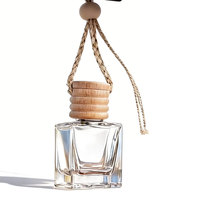 Flacon de parfum en verre en forme de cube d'eau 10 ml pour accessoires d'aromathérapie automobile, flacon de parfum pour voiture, flacon d'huile essentielle parfumée pour intérieur