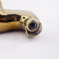 ITALOMIX Robinet de baignoire de luxe doré, ensemble de douche thermostatique, mitigeur mural à poignée unique, corps en zinc poli, valve en céramique