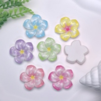 100 pezzi nuovi graziosi cabochon in resina a fondo piatto con fiori Color gelatina