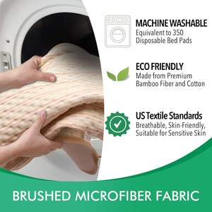 Almohadillas de cama para incontinencia de algodón de 4 capas OEM, almohadillas reutilizables para orinar para adultos, ancianos, mascotas - Product Image 6