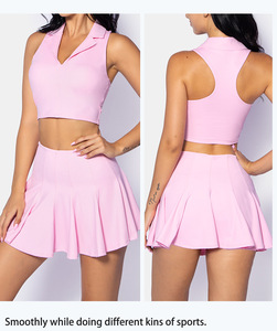 HQ0271 Séchage rapide Yoga Fitness Wear Jupes de tennis Table A-Lined Wear Tennis Sports Wear for Women - Product Image 2