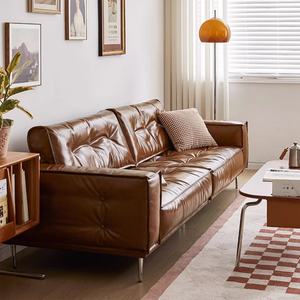 Canapé modulable 3 places Zayshine en cuir italien rétro huilé et ciré pour salon, bureau, hôtel, <span class=keywords><strong>appartement</strong></span>, villa, canapé de loisirs - Product Image 4