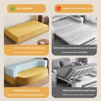 Sofá Cama Modular Plegable Estilo Wabi-Sabi, Relleno de Esponja, Doble Uso, Nuevo, para Apartamentos Pequeños, Dormitorio, Sala de Estar, Individual