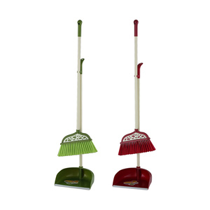 JS-2288 Wholesale Long Handle cleaning plastic broom and dustpan set