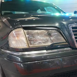 ฝาครอบตกแต่งไฟหน้ารถยนต์คาร์บอนไฟเบอร์ 1 คู่ สำหรับ Mercedes-Benz W202 C-Class C180 C220 C240 C280 C36 ปี 1994-2000 - Product Image 6
