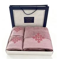 Ensemble de serviettes en coton brodé avec logo personnalisé en gros, ensemble de serviettes de bain de luxe avec boîte cadeau pour mariage, anniversaire, cadeau d'entreprise