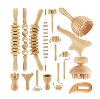 Kit de massage en bois de madérothérapie en vente chaude, outil de modelage du corps, rouleau de massage en bois pour soulager les douleurs musculaires, outils de sculpture du corps